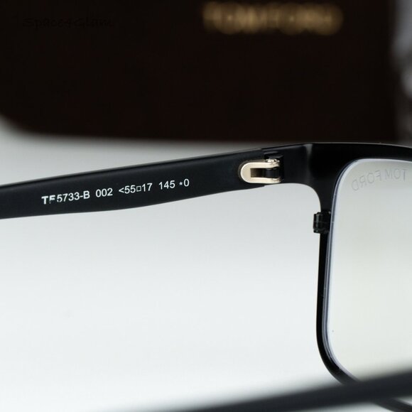 Tom Ford Men Eyeglasses Black Gold Blue Light Block FT5733-B 002 NEW AUTHENTIC - Picture 6 of 10